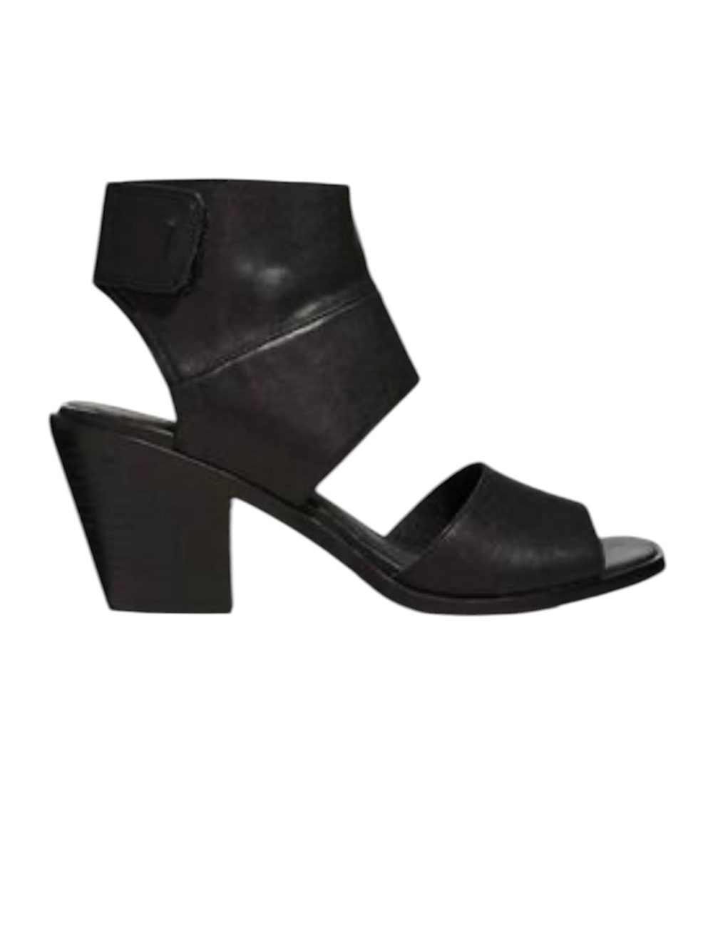 Eileen Fisher Women's Black Leather Block Heel Sandals Size 7